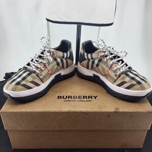 Kids Brockton Burberry Check LowTop Sneakers Sz 30 US 12.5
